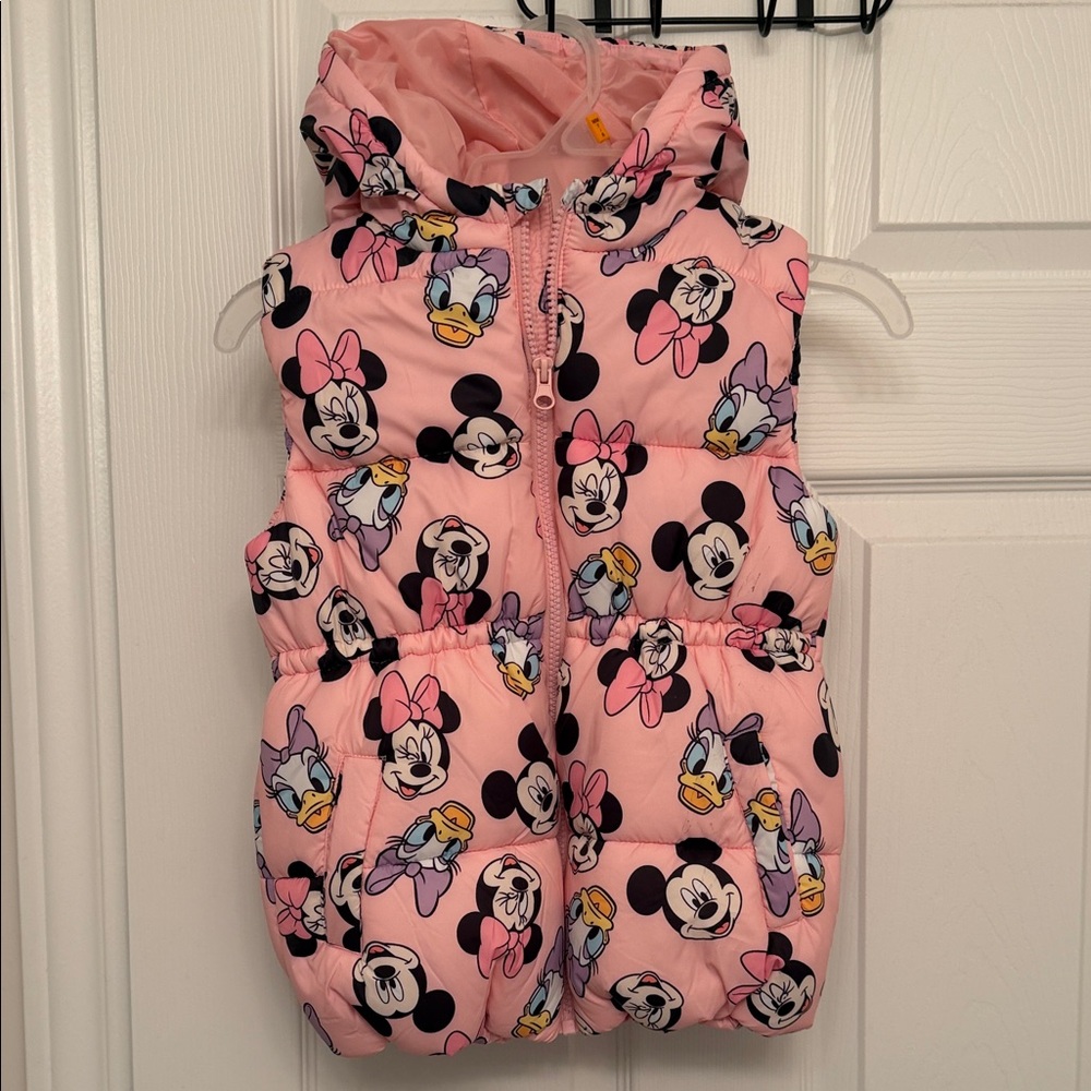 Pink Minnie Mouse Hooded Puffer Vest for Kids
